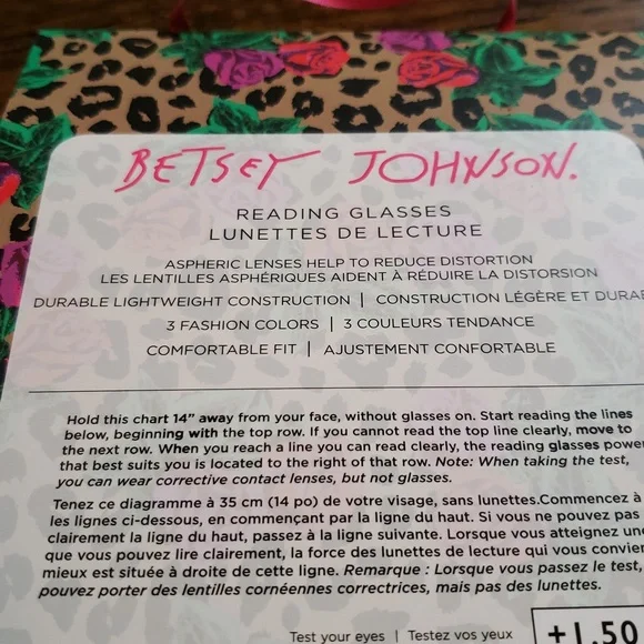 Betsey Johnson Set of 3 Cats Eye Reading Glasses +1.50 Strength - Picture 10 of 11